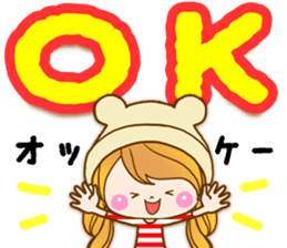 The pretty healing girl with bear hat.2 sticker #9935684