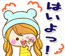 The pretty healing girl with bear hat.2 sticker #9935685