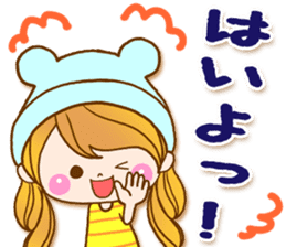 The pretty healing girl with bear hat.2 sticker #9935685