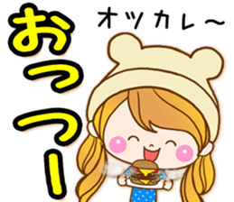 The pretty healing girl with bear hat.2 sticker #9935688