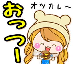 The pretty healing girl with bear hat.2 sticker #9935688