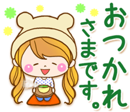 The pretty healing girl with bear hat.2 sticker #9935689