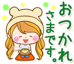 The pretty healing girl with bear hat.2 sticker #9935689