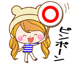 The pretty healing girl with bear hat.2 sticker #9935690