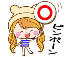 The pretty healing girl with bear hat.2 sticker #9935690