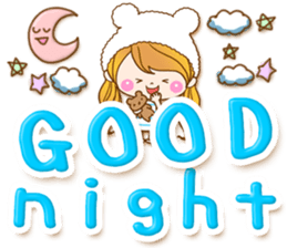 The pretty healing girl with bear hat.2 sticker #9935693