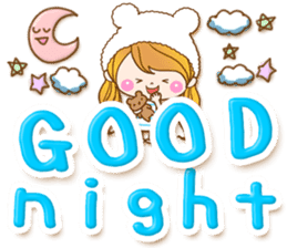 The pretty healing girl with bear hat.2 sticker #9935693