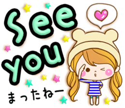 The pretty healing girl with bear hat.2 sticker #9935694