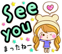 The pretty healing girl with bear hat.2 sticker #9935694