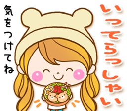 The pretty healing girl with bear hat.2 sticker #9935696