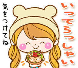 The pretty healing girl with bear hat.2 sticker #9935696