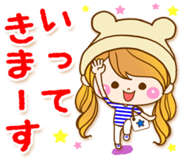 The pretty healing girl with bear hat.2 sticker #9935697