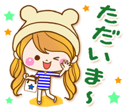 The pretty healing girl with bear hat.2 sticker #9935698