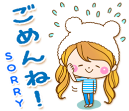 The pretty healing girl with bear hat.2 sticker #9935700