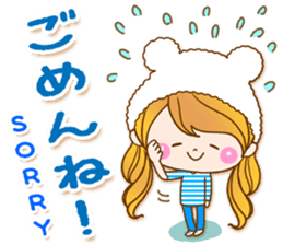 The pretty healing girl with bear hat.2 sticker #9935700