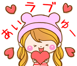 The pretty healing girl with bear hat.2 sticker #9935701