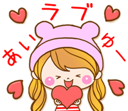 The pretty healing girl with bear hat.2 sticker #9935701