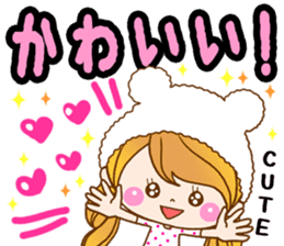 The pretty healing girl with bear hat.2 sticker #9935702