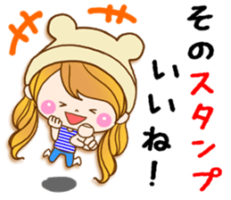 The pretty healing girl with bear hat.2 sticker #9935704