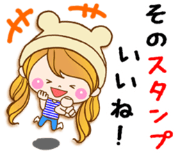 The pretty healing girl with bear hat.2 sticker #9935704