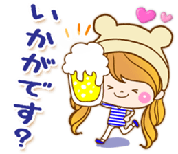 The pretty healing girl with bear hat.2 sticker #9935708