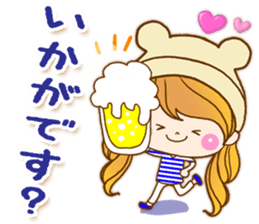 The pretty healing girl with bear hat.2 sticker #9935708