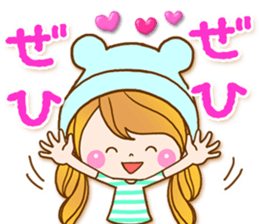 The pretty healing girl with bear hat.2 sticker #9935710