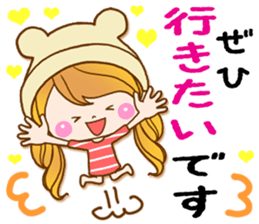 The pretty healing girl with bear hat.2 sticker #9935711