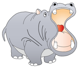 Good friends! Elephant & Hippopotamus sticker #9936876