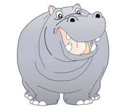 Good friends! Elephant & Hippopotamus sticker #9936892