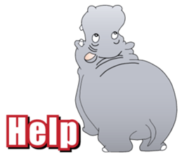 Good friends! Elephant & Hippopotamus sticker #9936907