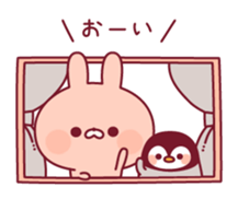 Relaxed rabbit & penguin sticker #9938152