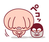 Relaxed rabbit & penguin sticker #9938153