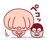 Relaxed rabbit & penguin sticker #9938153