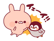 Relaxed rabbit & penguin sticker #9938158