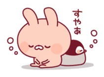 Relaxed rabbit & penguin sticker #9938166