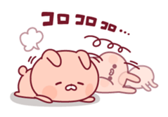 Relaxed rabbit & penguin sticker #9938167