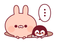 Relaxed rabbit & penguin sticker #9938182
