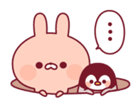 Relaxed rabbit & penguin sticker #9938182