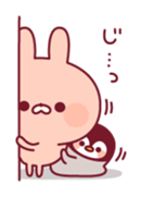 Relaxed rabbit & penguin sticker #9938188