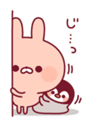 Relaxed rabbit & penguin sticker #9938188