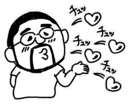 Higemeganekun black-and-white ver sticker #9939876