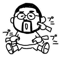 Higemeganekun black-and-white ver sticker #9939885