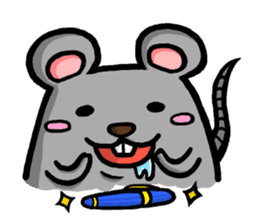 Daylife of a fountain pen mouse sticker #9940076