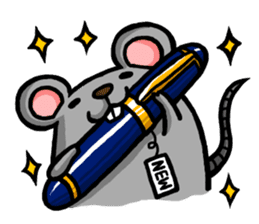 Daylife of a fountain pen mouse sticker #9940082