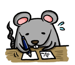 Daylife of a fountain pen mouse sticker #9940086