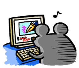Daylife of a fountain pen mouse sticker #9940104