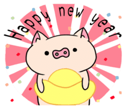 yogurt's pig 2 (happy new year) sticker #9942392