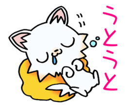 White & cute puppy. sticker #9944558