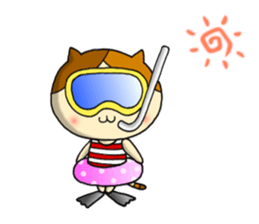 japanese calico cat " mi ke " 2 sticker #9946752